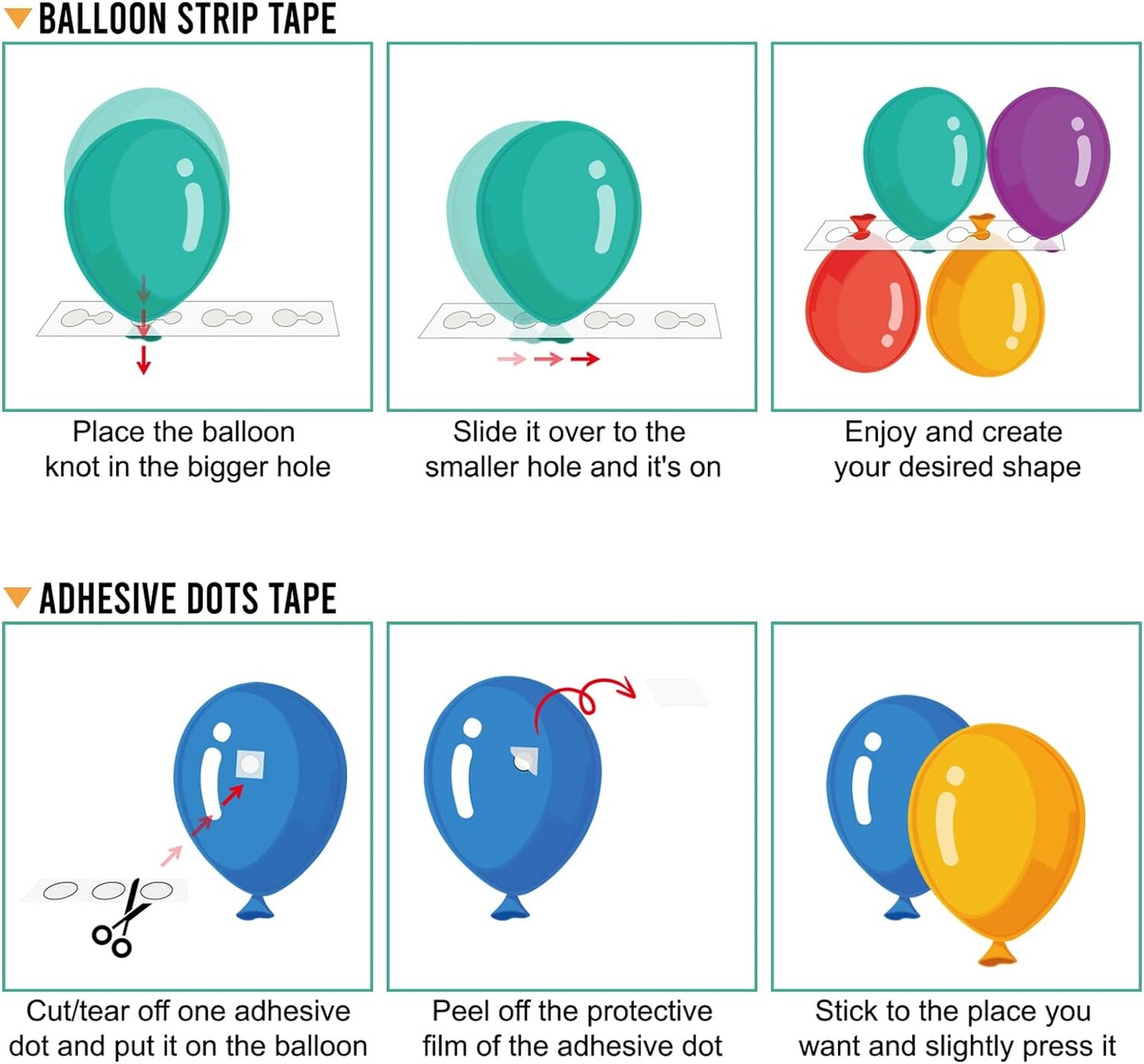 Balloon Arch Kit – 82ft DIY Garland Strip with 500 Glue Dots for Party Decoration