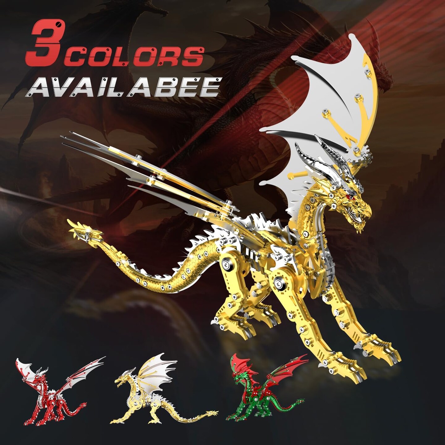 3D Puzzle for Kids,Stainless Steel Pteranodon Metal Kit - 3D Metal for Kids, Parent-Child Activity Toy/Building Blocks,Jigsaw Toy for Family Game