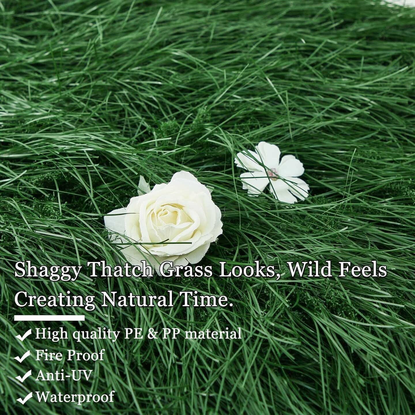 Easter Green Thatch Grass Table Runner 13&#x22; x 36&#x22;, Table Centerpiece Decor Spring Theme Party, Wild One Birthday, Baby Shower, Wedding, Indoor Outdoor Use