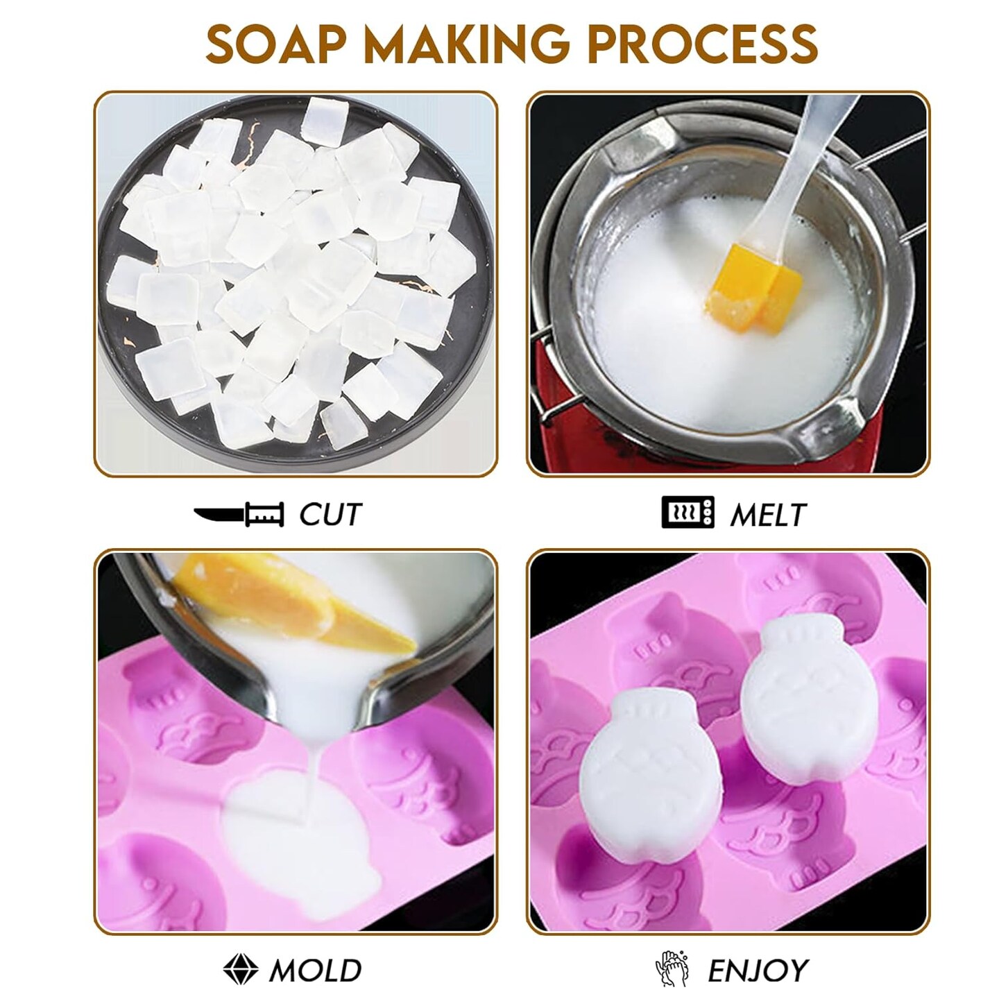 Mixed Scent Soap Base DIY Handmade Soap with Goat Milk & Honey & Peach & Cologne, Moisturizing Melt and Pour Soap Base for Soap Making 4pack
