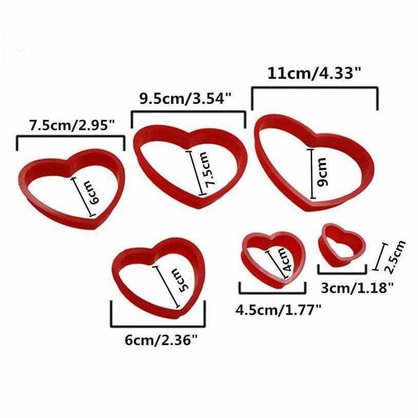 6 PC Heart Nested Cookie Cutter Set Valentine&#x27;s Day