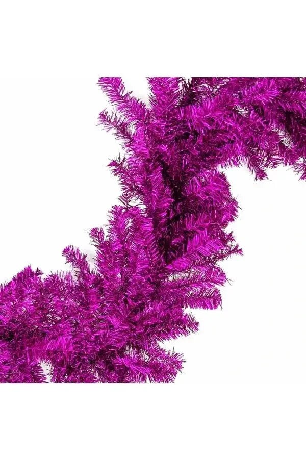9&#x27; Purple Tinsel Garland, Unlit