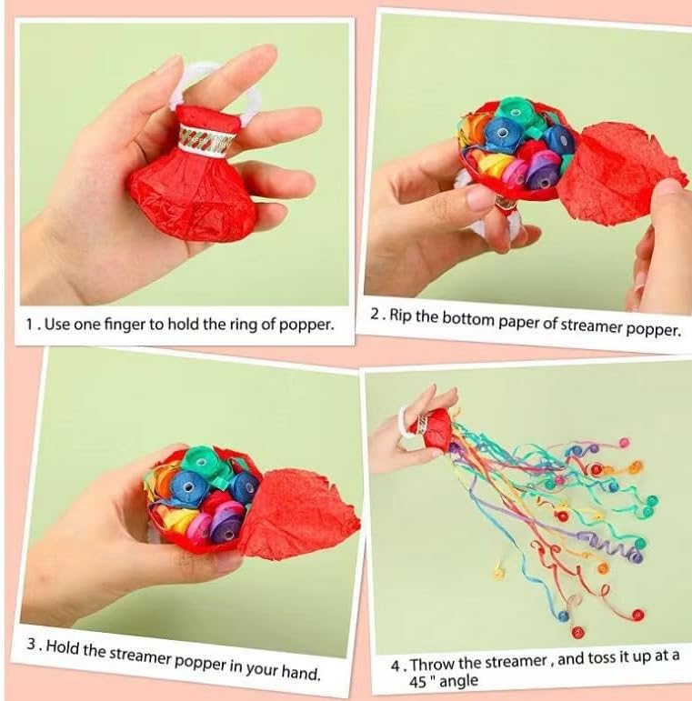 20 pieces Colorful No Mess Hand Throw Confetti,Party Celebrations, Birthday Party,Wedding popper, Celebrations,School Opening,Graduation,Retirement, Easy Clean Confetti Popper