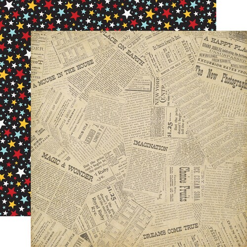 Echo Park Wish Upon A Star Newsprint 12x12 Double-Sided Paper