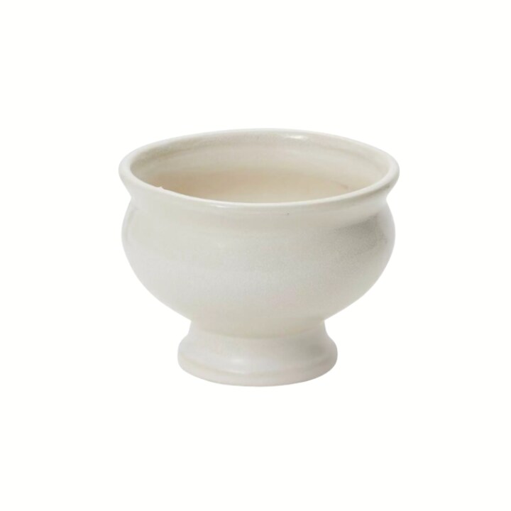 White Ceramic Compote Bowl &#x2013; Pedestal Vase for Flowers-55216-00
