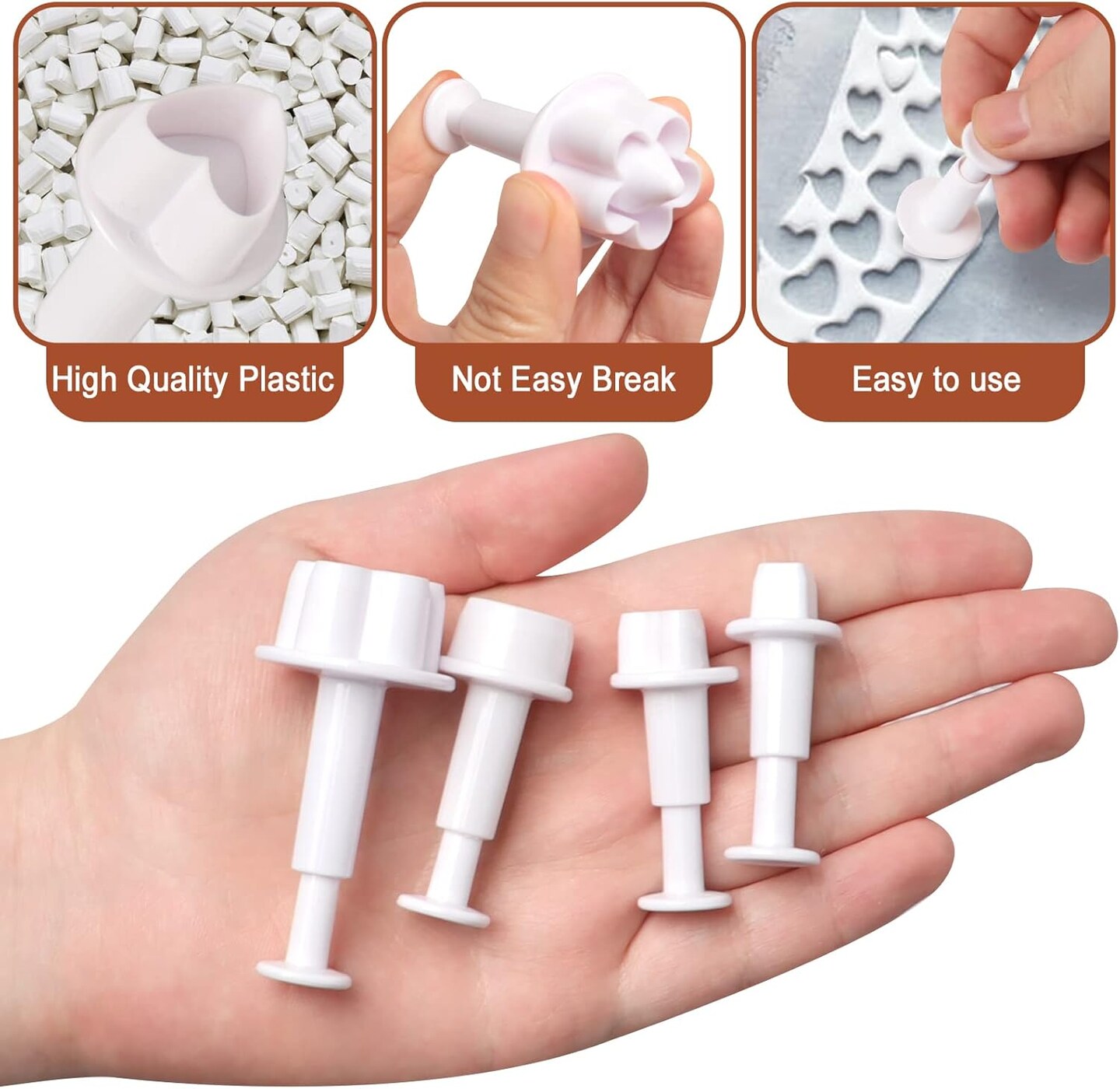 Cookie Plunger Cutter Set Mini Plastic Fondant Molds 24 Pieces