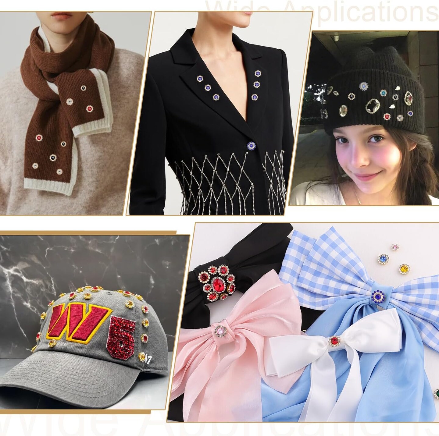 150pcs Sew-On Crystal Rhinestones 3 Sizes 10 Colors Flower Shape for Crafts & Clothing