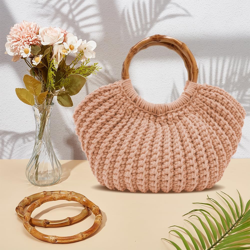 Crochet Bag Kit for Adults Khaki Handbag Crochet Kit for Beginners Tote Bag Starters Set DIY Craft Making Kit with Step-by-Step Instructions and Video Guidance