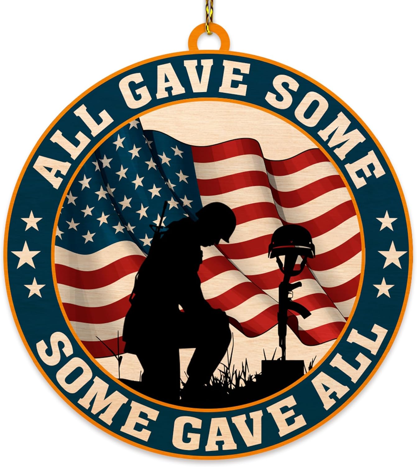 Veteran Christmas Ornament Tree Decorations 2D Flat, Gifts for Veteran Soldier Armed Forces Military Members US Army, Patriotic Ornaments for Christmas Tree Decorations
