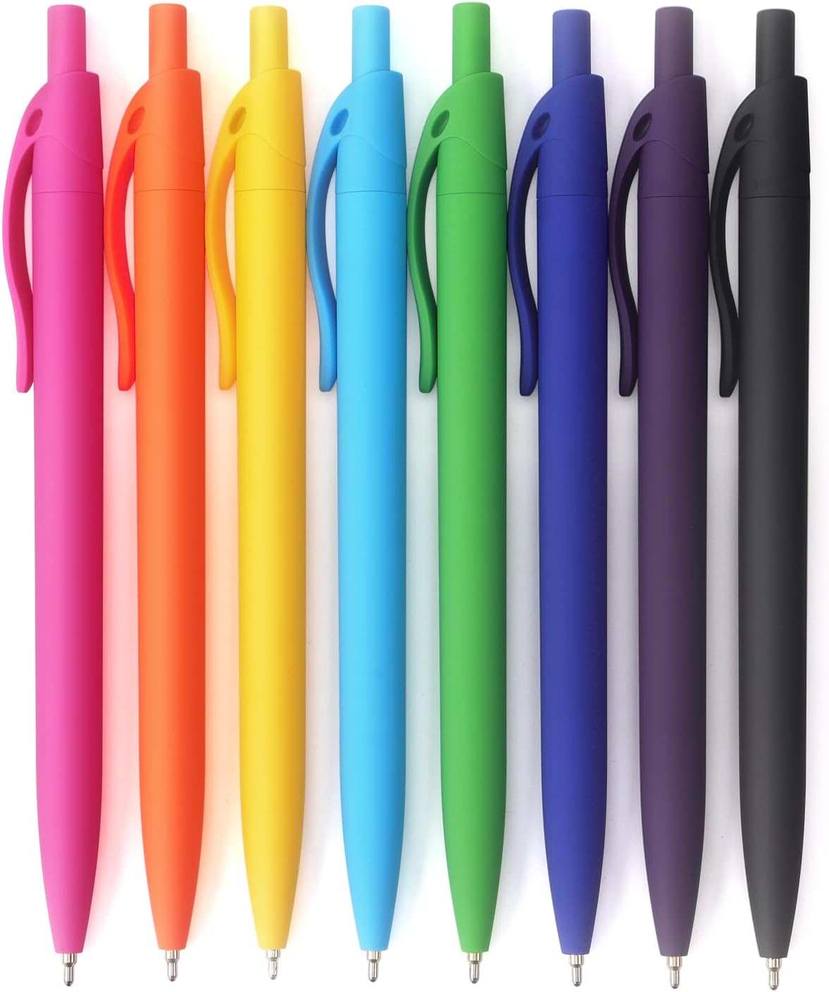 Ballpoint Pens Black Ink Pens Medium Point Retractable Ballpoint Pens, 1.0MM Black Ink, 8 Pack, Colorful