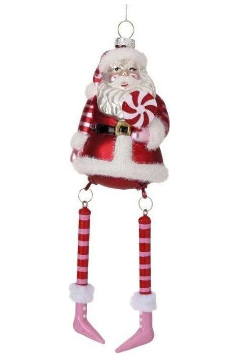 9&#x22; Santa With Dangling Legs Ornament