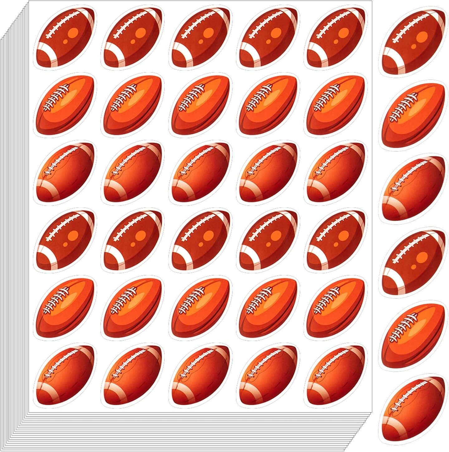 600Pcs Football Stickers for Kids, Self Adhesive Football Sports Stickers, Sports Ball for Poster Board Water Bottles Scrapbook Team Present Birthday Gathering Supplies