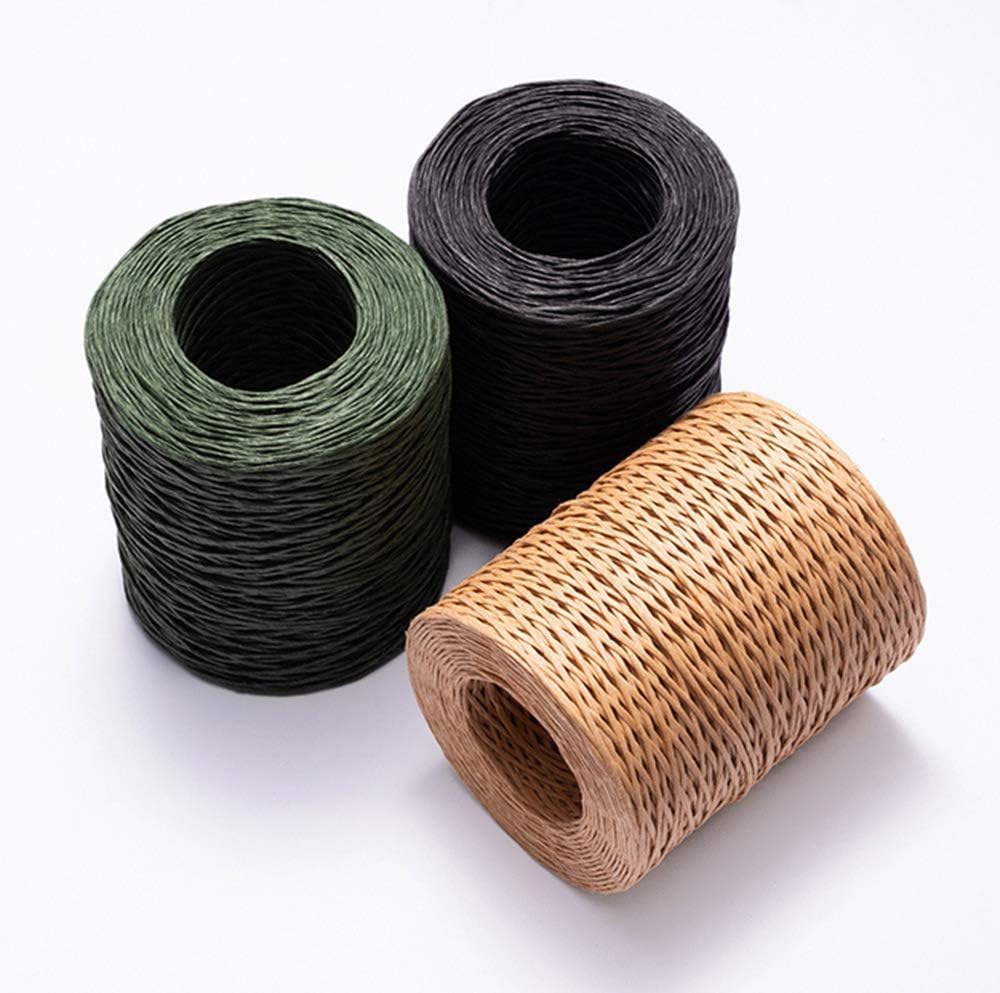 656 Feet Floral Wire,2mm Floral Bind Wire Wrap Twine,Paper Covered Wire Rustic Vine Wire for Floral Arrangements, Flower Crowns, Grapevine Wreath Making, Wedding Decorating, DIY Projects(Black)