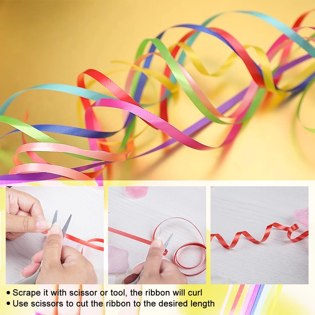 32 Rolls 16 Colors Curling Ribbons for Gift Wrapping, Balloon String, Florist Art Craft Decor, Wedding Birthday Graduation Festival Party Decor, 1/5" Wide, 11 Yards Per Roll