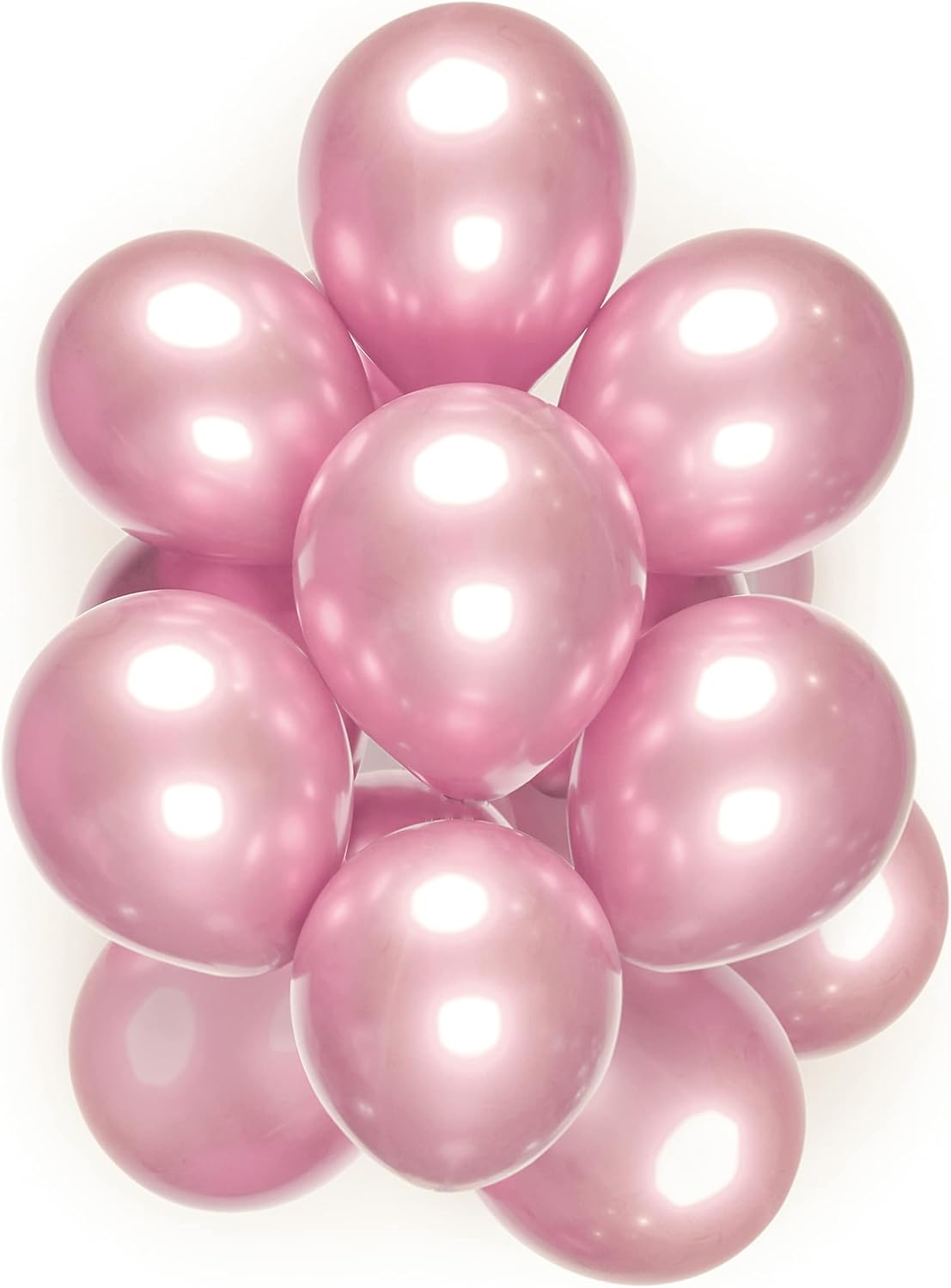 Light Pink Metallic Balloons, 12inch (50pcs）Chrome Latex Pink Balloons,