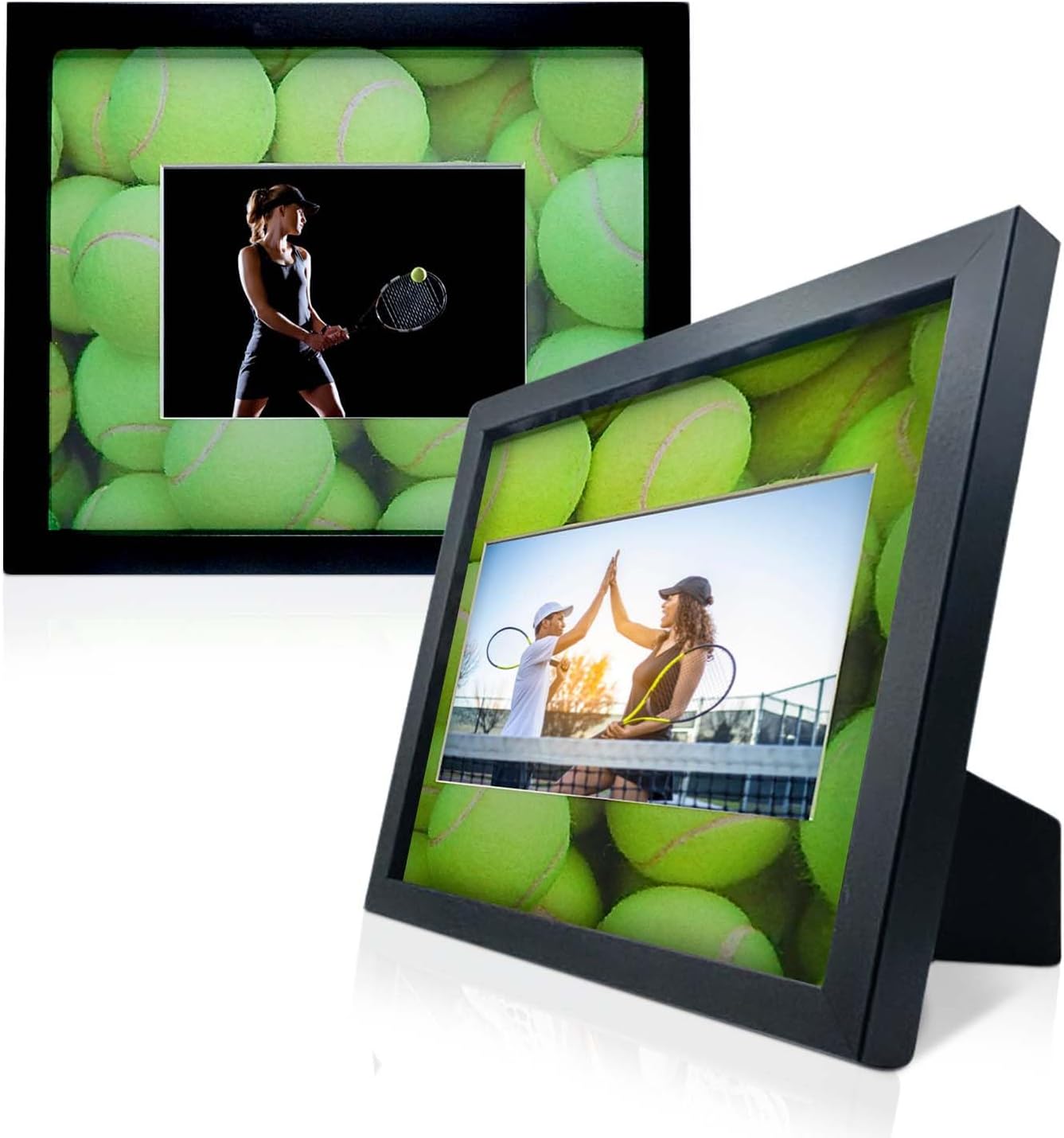 Tennis Picture Frame &#x2013; 5x7 Photo Display with Tennis-Themed Mat | 12x14.5 Frame for Wall or Tabletop