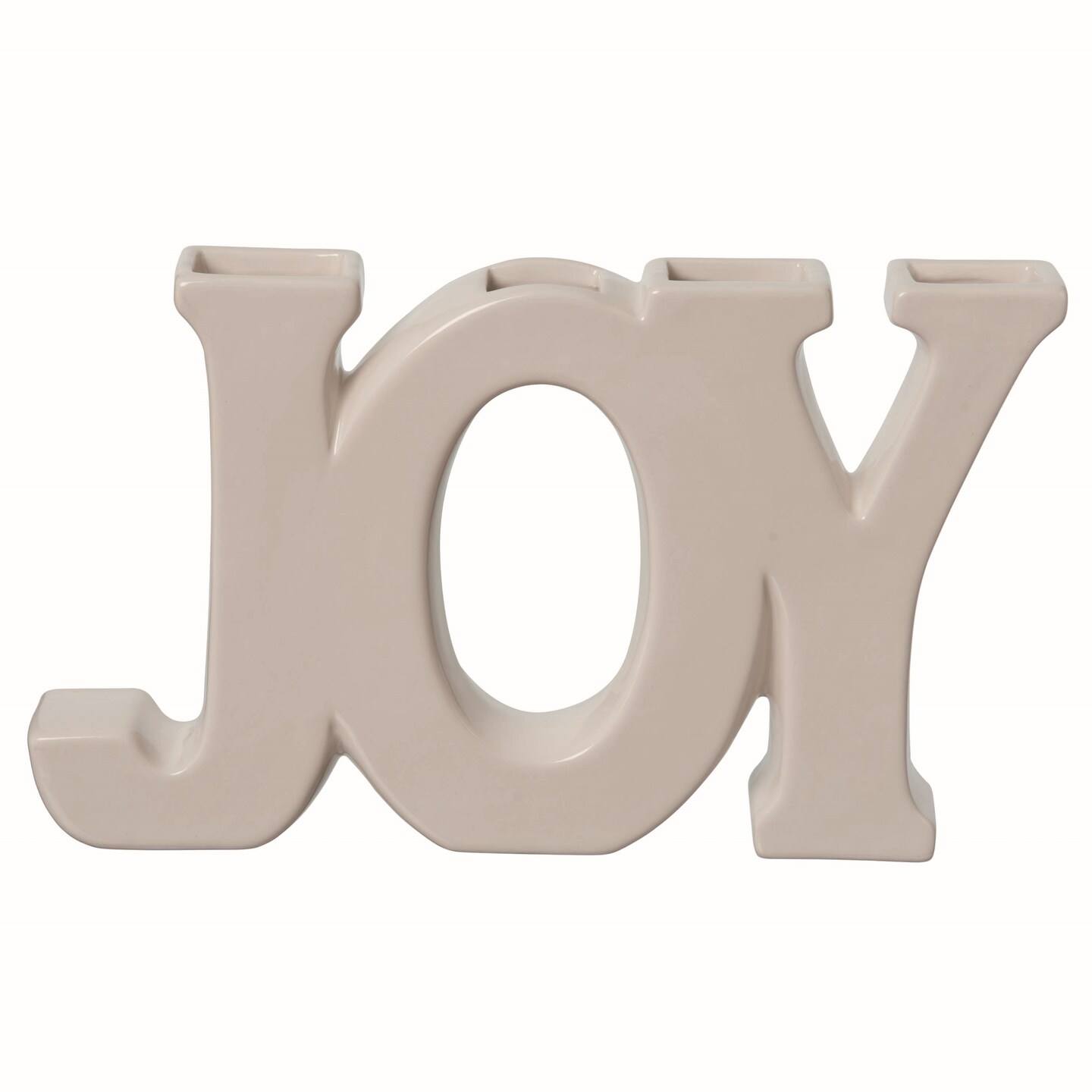 Off-White Christmas Joy Letter Bud Vase for Holiday Decor