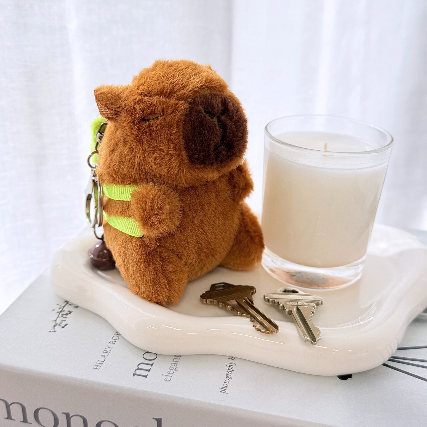 Wrapables Cute Plush Keychain Pendant Charm for Bag, Capybara