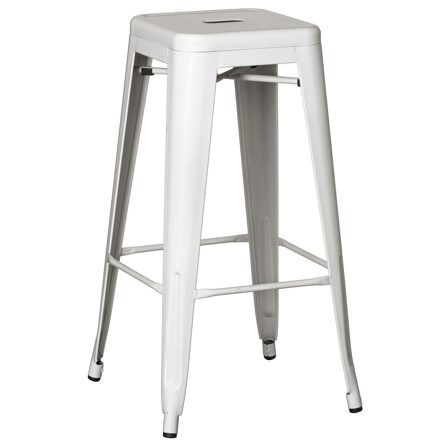 Basicwise 30-inch Backless Metal Bar Stool Stackable Heavy-Duty Counter-Height Chair for Home Bars Patios Kitchen Islands Cafes Restaurants Bistros and Dining Areas for Indoor & Outdoor Use