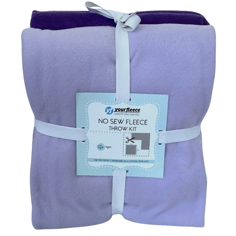 Solid Fleece No-Sew Throw Kit - Lavender/Purple (72x60)