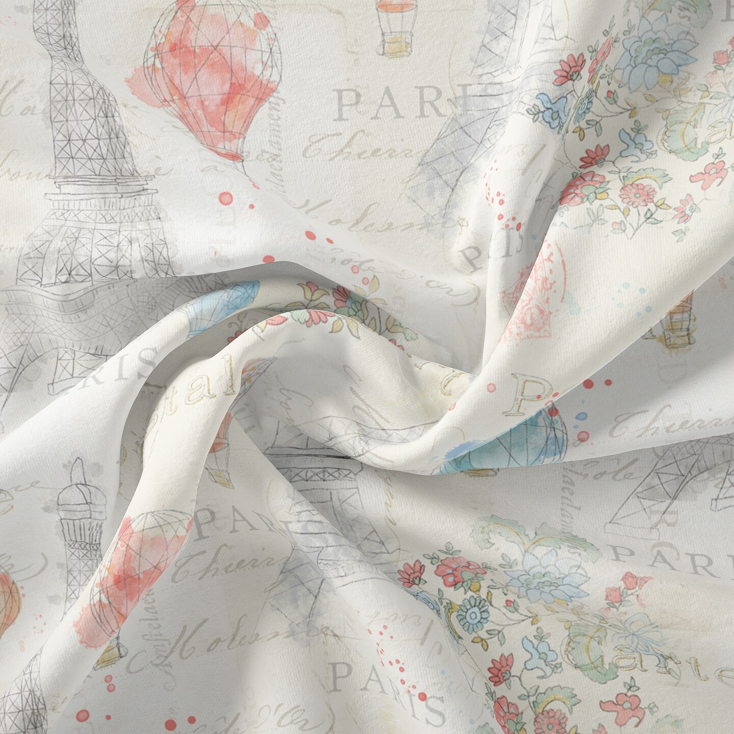 DAVID TEXTILES LIGHTHEARTED PARIS COTTON 1 YD CUT