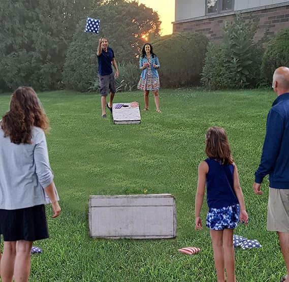 American Flag Corn Hole Beanbags Toss Game Set of 8