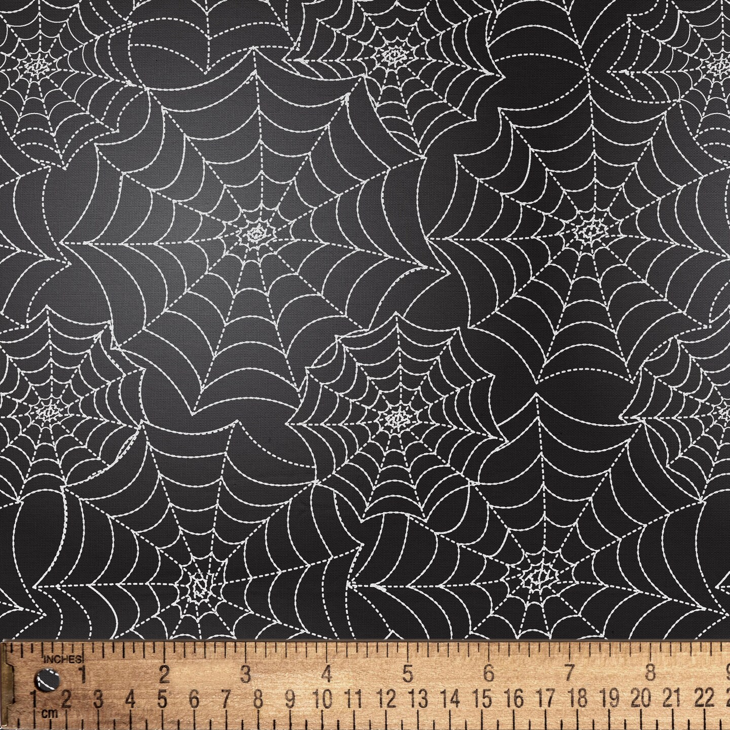 DAVID TEXTILES SILKY WEBS BLACK 1 YD CUT
