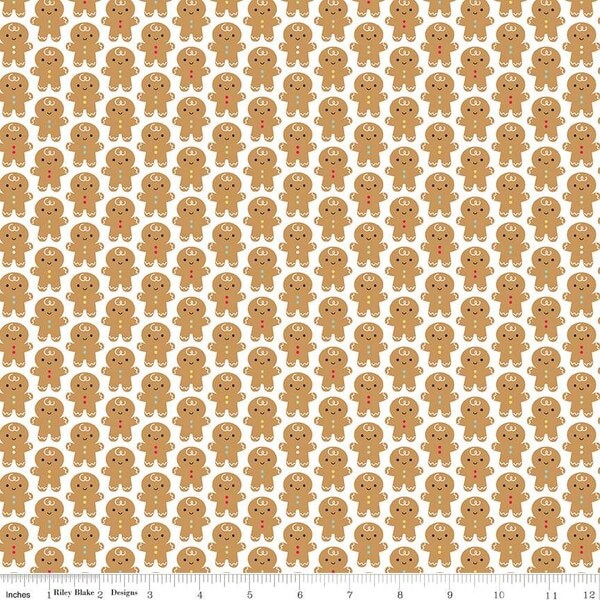 Gingerbread Men in White (c16442-white) | Gingerbread Kisses | Doodlebug Designs | Riley Blake