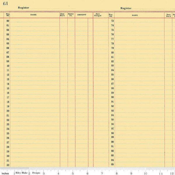 Ledger Paper in Yellow (c13054-yellow) | Journal Basics | J Wecker Frisch | Riley Blake