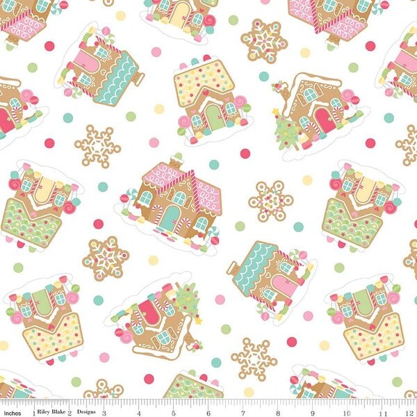 Main in White (c16440-white) | Gingerbread Kisses | Doodlebug Designs | Riley Blake