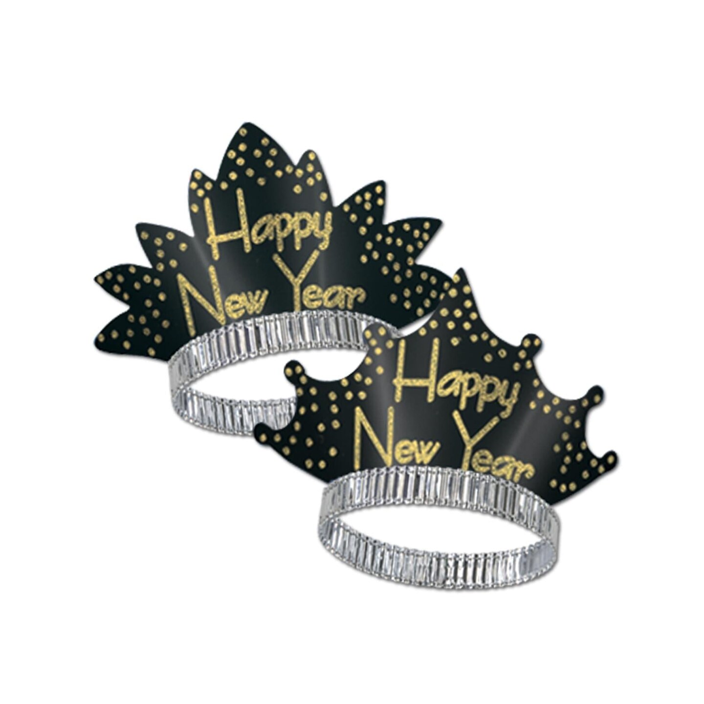 50 Pack Beistle New Year&#x27;s Eve Sparkling Gold Tiara