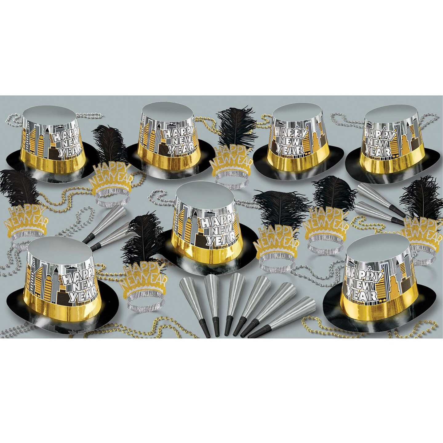Beistle Toast Of The Town New Year&#x27;s Eve Party Kit for 50 People