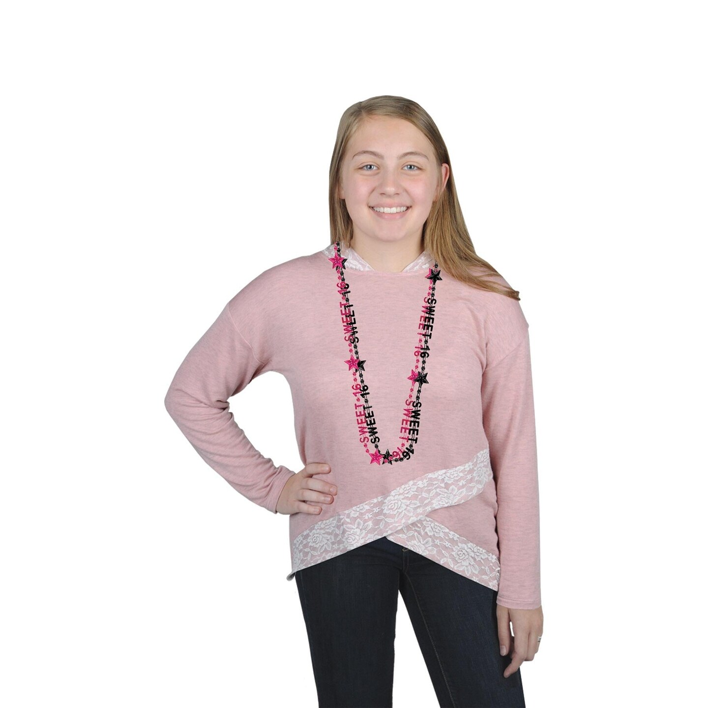 24 Pack Beistle Sweet 16 Birthday Party Bead Necklaces