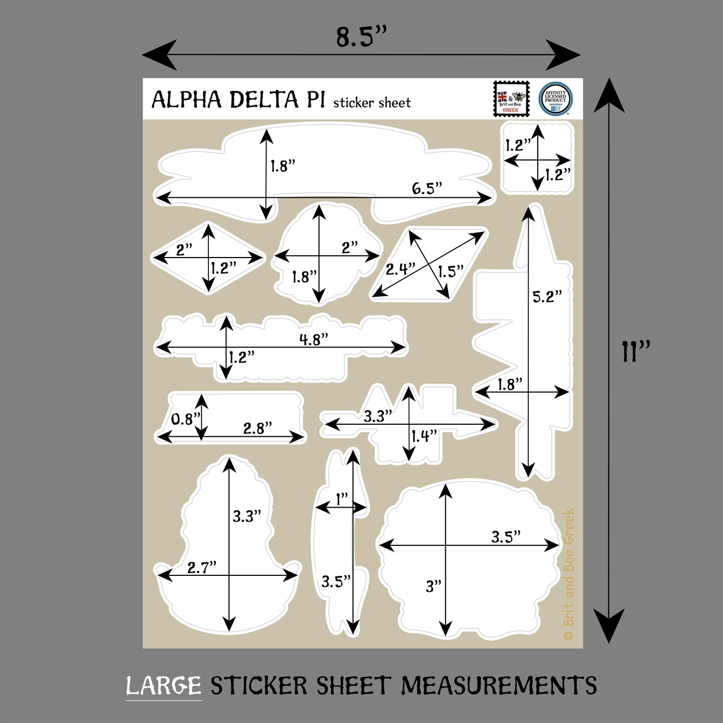Alpha Delta Pi Sticker Sheets | Top Quality Vinyl | Choice of Sheet Sizes | Large or Mini | Durable and Weatherproof product 4
