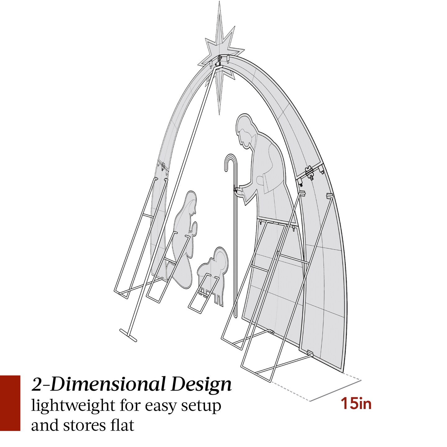 Best Choice Products Lighted 2D Christmas Nativity Scene Outdoor D&#xE9;cor w/ Twinkling LED Lights