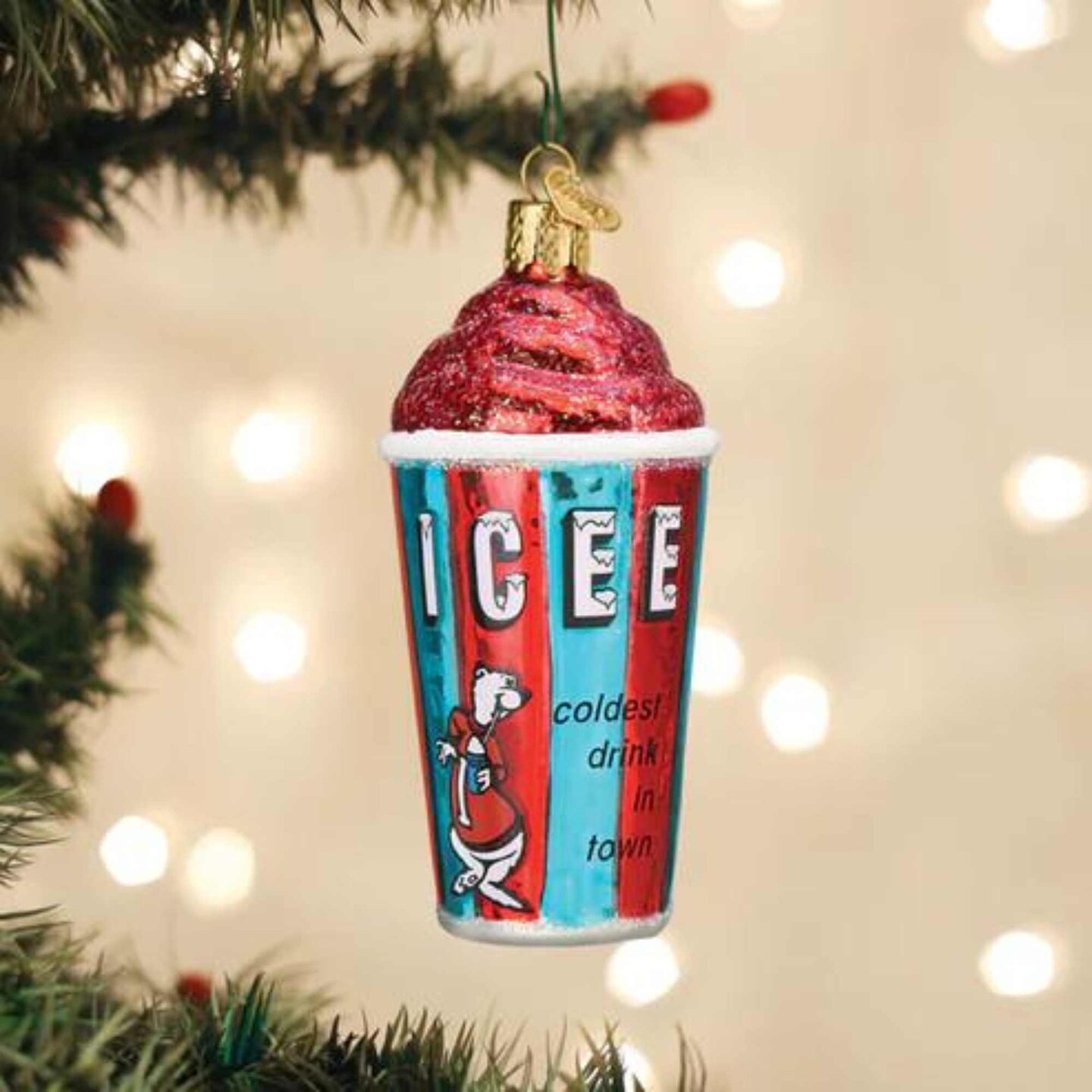 Old World Christmas 4.0 Inch Icee Christmas Tree Ornament , Ornament Frozen Drink