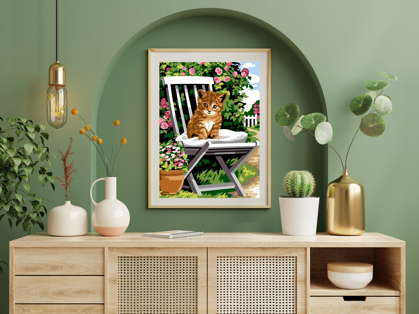 Needlepoint canvas for halfstitch without yarn Rest in the Garden SE926.366 Seg De Paris Printed Tapestry Canvas