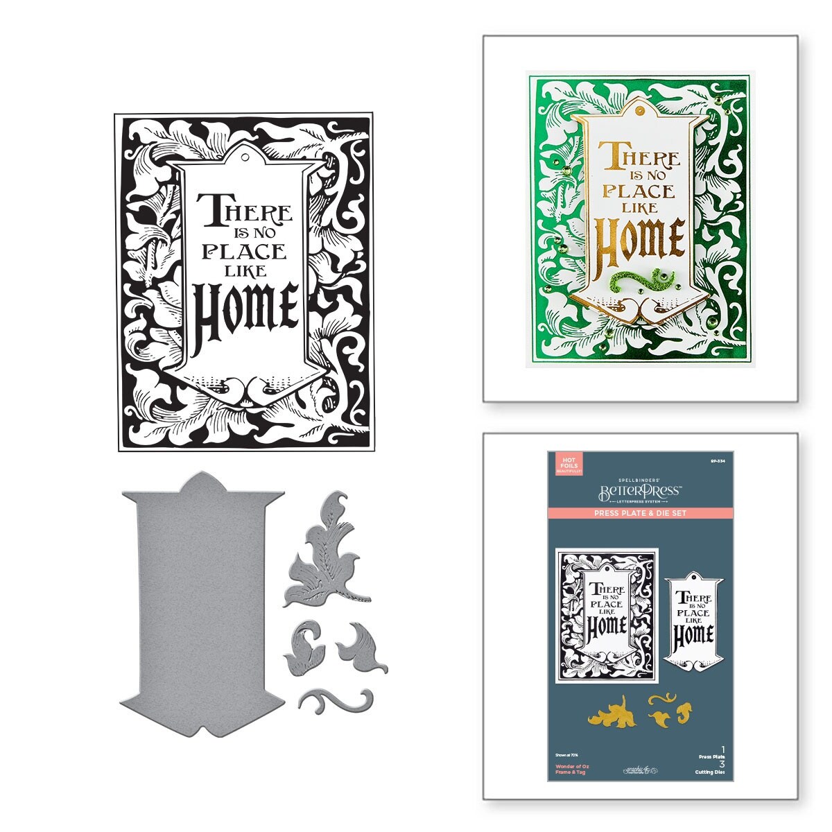 Spellbinders BetterPress Press Plate & Die Set-Tag & Frame, Wonder Of Oz