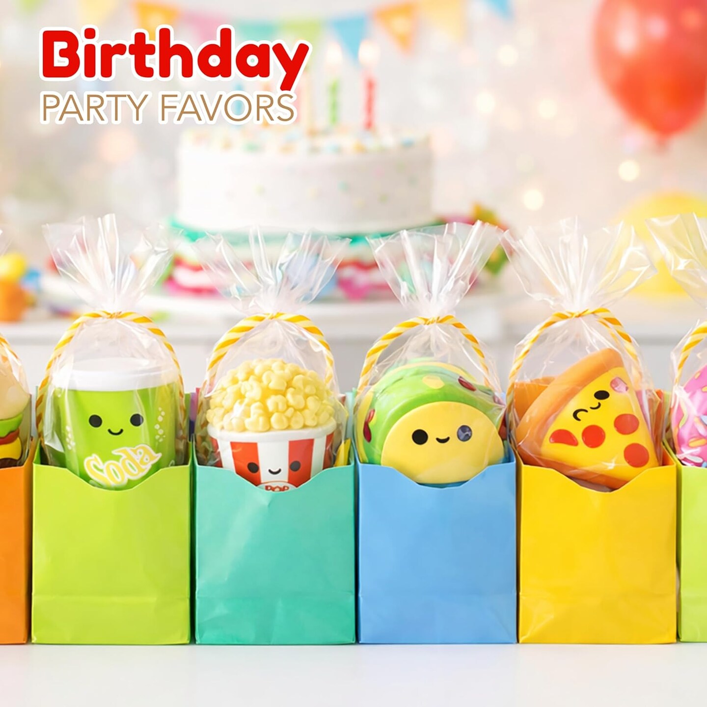 4E's Novelty 24 Pack Fast Food Squishy Toys for Kids Bulk - Slow Rising Individually Wrapped Small Foam Squishies for Classroom & Birthday Party Favors