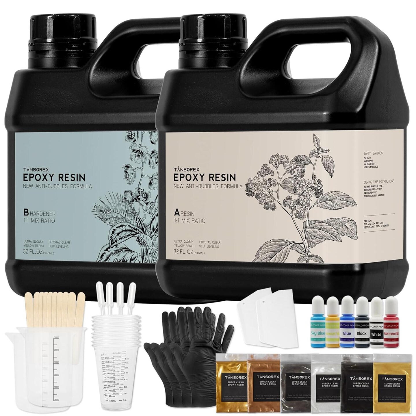 Epoxy Resin 64oz - Crystal Clear Art Resin &#x26; Hardener Kit for Beginners