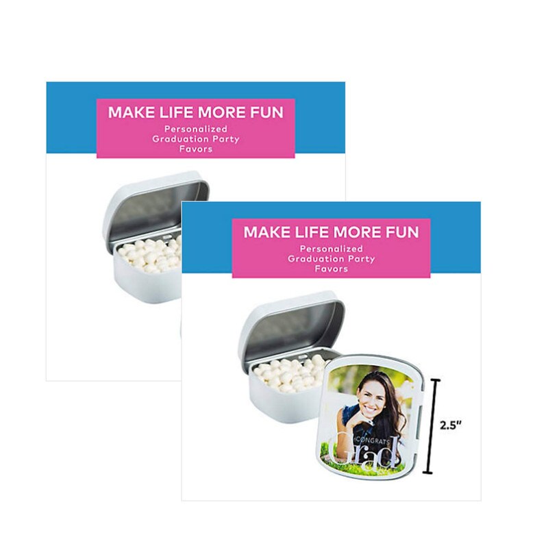 2 1/2&#x22; Custom Photo Congrats Grad Mint Tins 24 Pieces