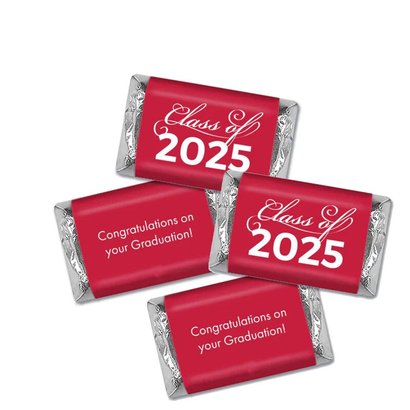 Red Graduation Candy Party Favors Class of 2025 Hershey’s Miniatures Chocolate 114 Pcs