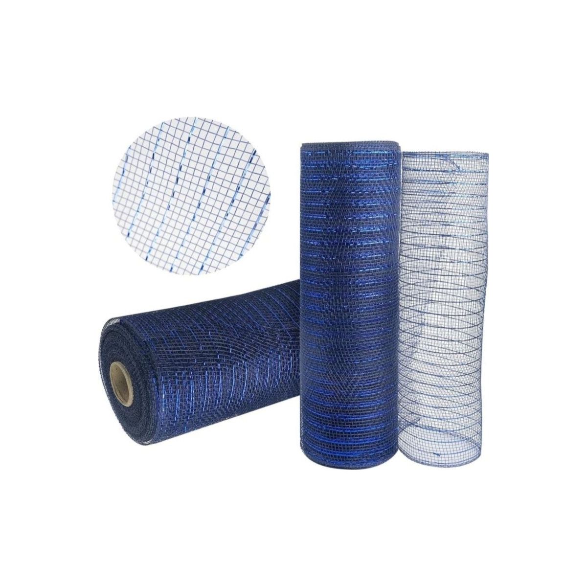 10&#x22; Poly Deco Mesh: Metallic Navy/Royal (10 Yards)