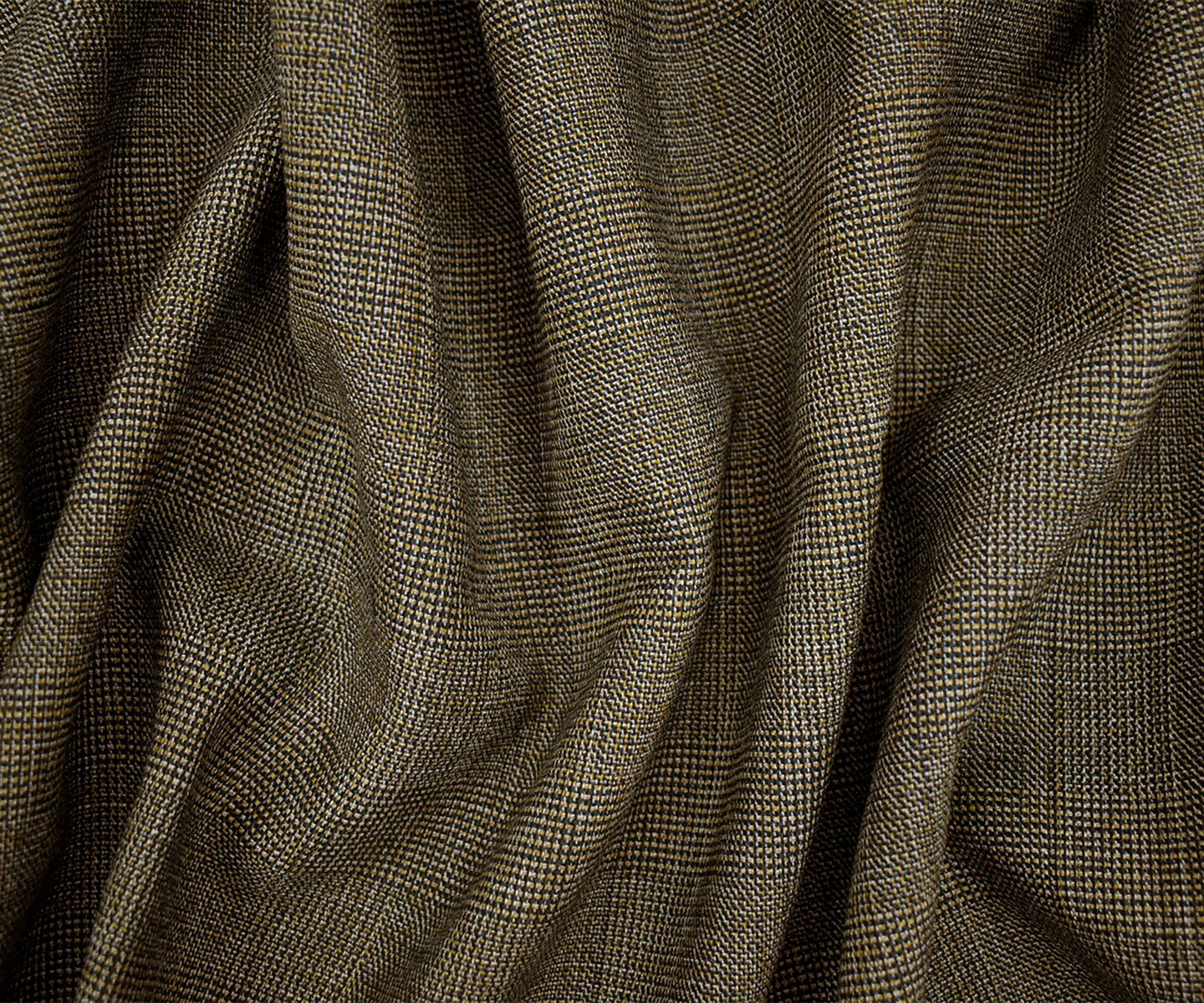 Brown-Gray-Multi Tropical Wool Texture Check Woven Suiting Fabric By the Yard
