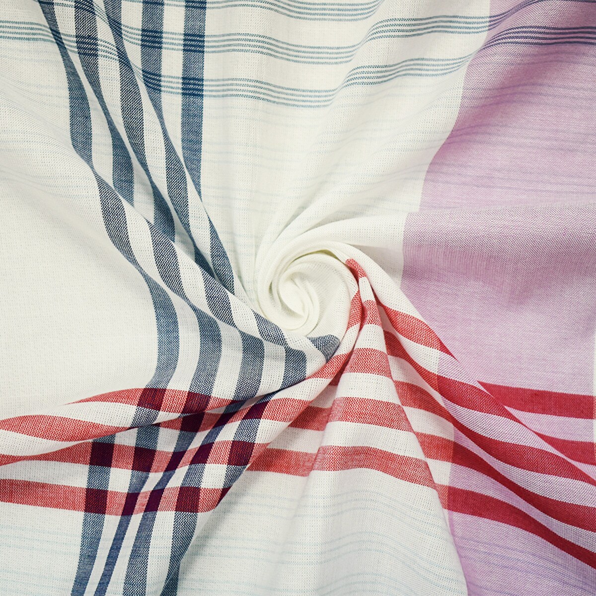 Red-Navy-Multi. Famous Maker Cotton Plaid Gauze Woven Fabric By the Yard