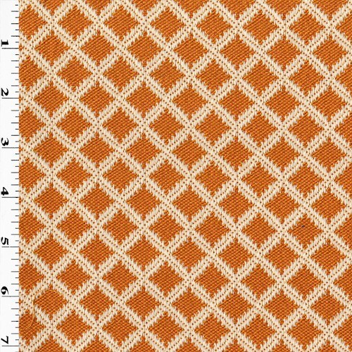 Orange/White Diamond Jacquard Home Decorating Fabric By the Yard