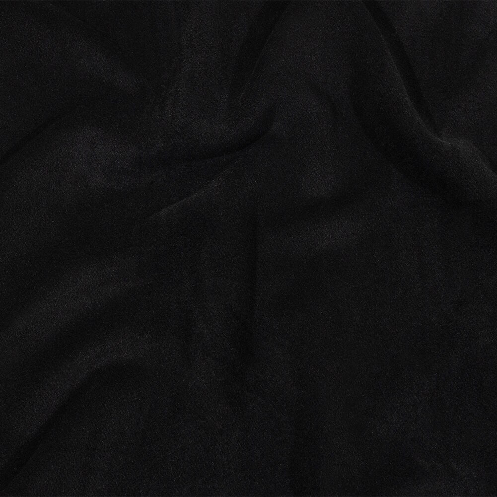 1 Yard Balenciaga Italian Black Brushed Blended Camel Hair Twill Coating 58’’ Width