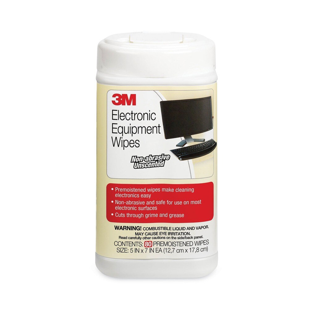 3M 5.5 in. x 6.75 in. 1-Ply Electronic Equipment Cleaning Wipes - Unscented, White