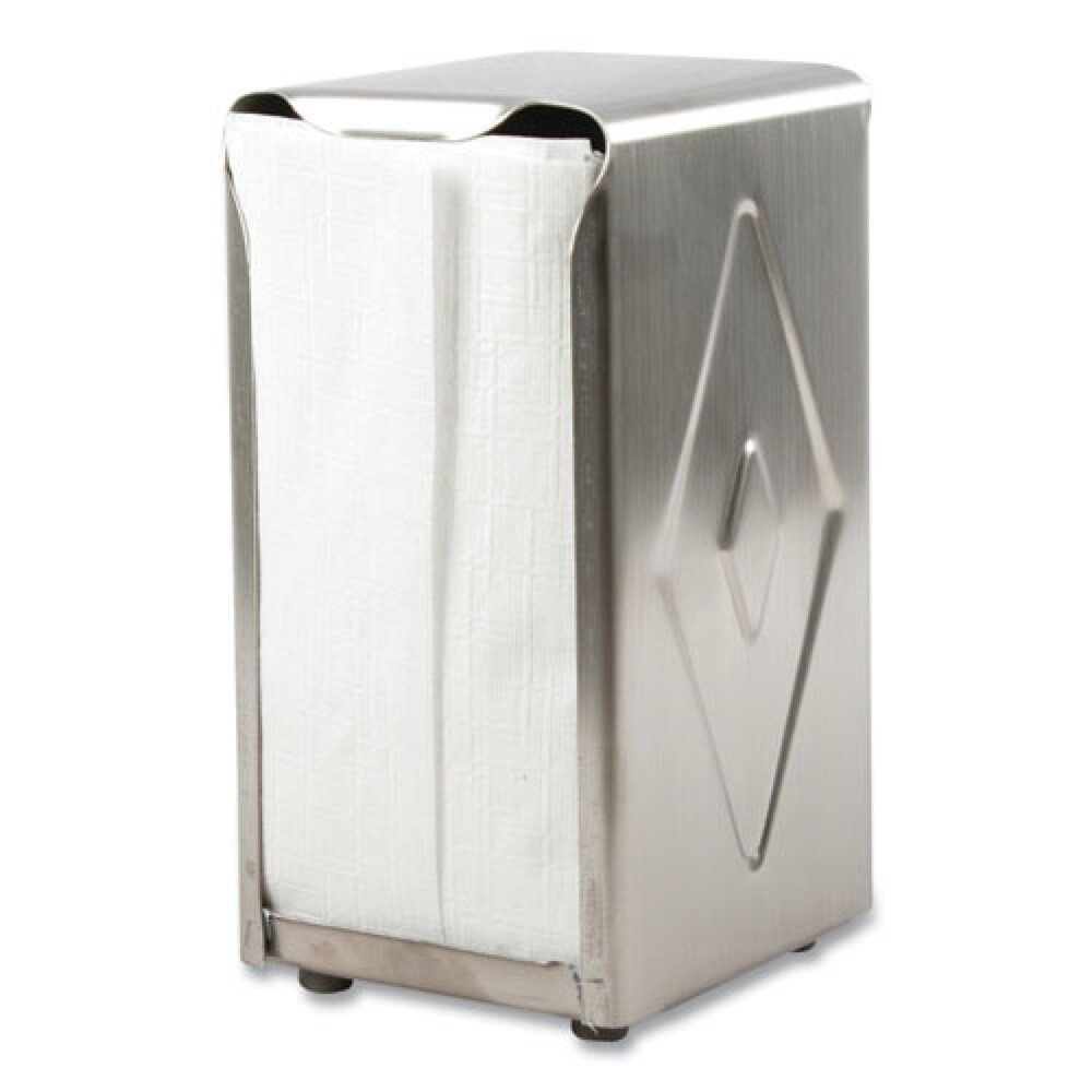 San Jamar 150 Capacity 3.75 in. x 4 in. x 7.5 in. Tall Fold Tabletop Napkin Dispenser - Chrome