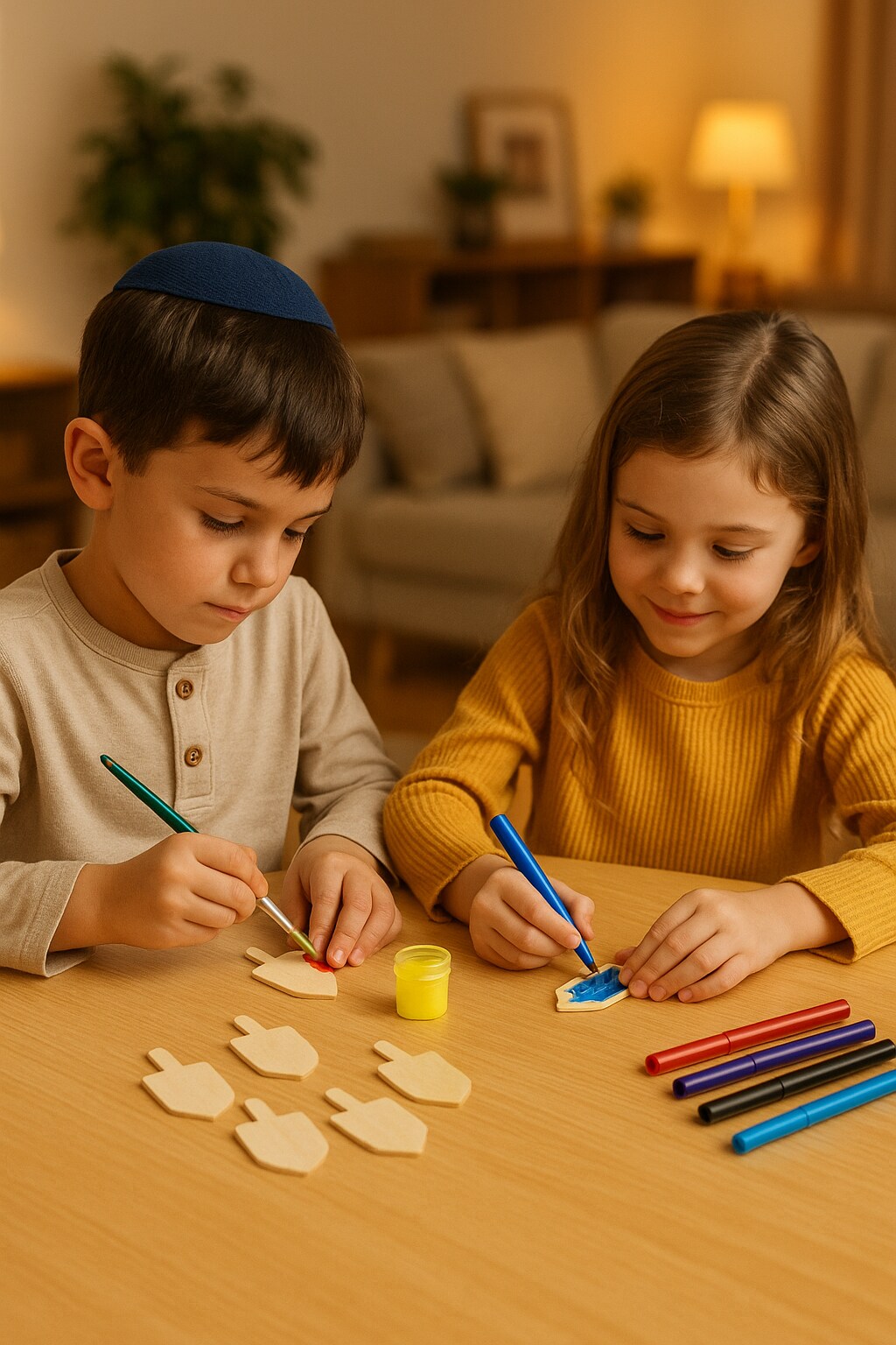 Small Dreidel Cutouts 1" x 0.45" – 10 Pack | Mini Wood Dreidel Shapes for Chanukah Crafts & Classroom Projects